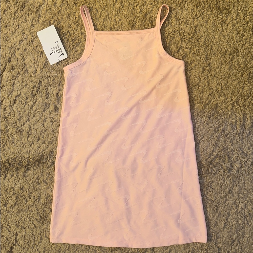 NWT Nike Swoosh Motion Echo Pink with White Swoosh Sleeveless Dress (6X) - Picture 4 of 6